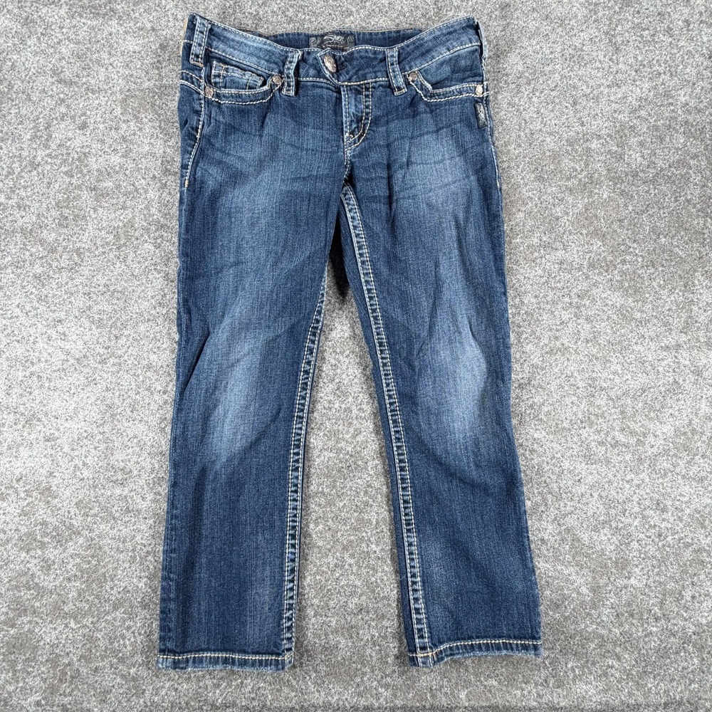 Silver Jeans Co Tuesday 16 1/2" Capri Womens W30 Blue Denim Low Rise Stretch
